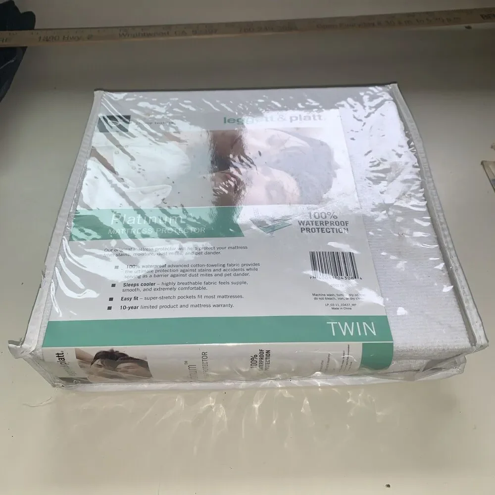 Leggett & Platt Platinum Twin Mattress Protector White Waterproof Breathable
